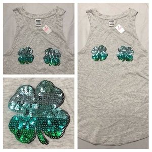 Victoria's Secret Pink Boyfriend Bling Shamrock